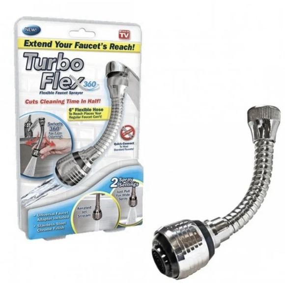 Turbo Flex 360° Flexible Faucet Sprayer Hose 6" Flexible Hose - AS SEEN ON TV - Picture 4 of 7